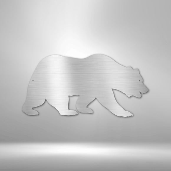 Grizzly Bear Steel Sign Laser Cut Powder Coated Home & Office Metal Wall Decor M